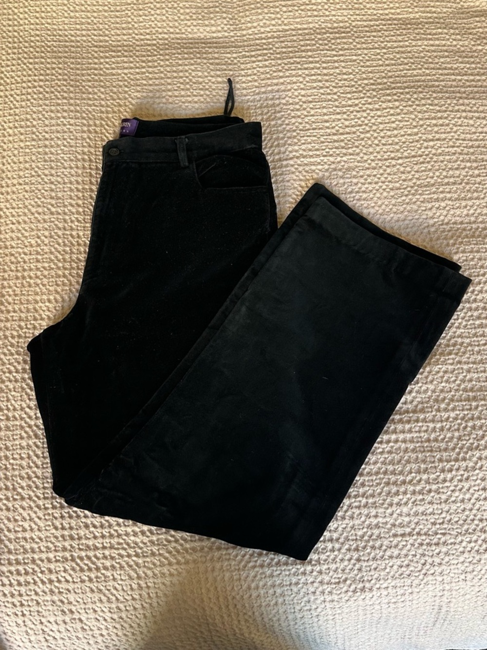 Ralph Lauren Black Velour Pants